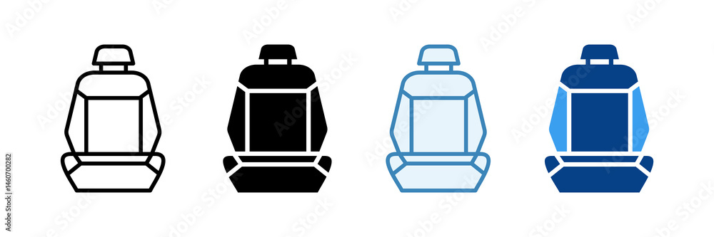Fototapeta premium Car Seat Icon Set Multiple Style Collection