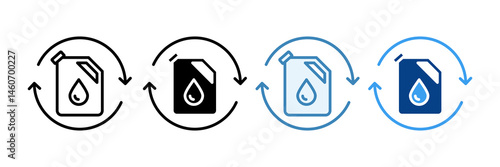 Oil Change  Icon Set Multiple Style Collection