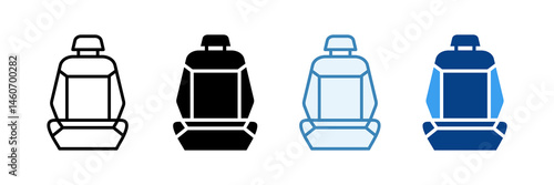 Car Seat  Icon Set Multiple Style Collection