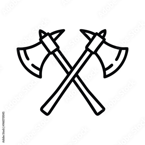 Crossed Axes Line Art Graphic Design Element