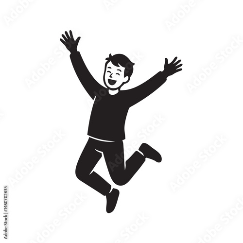 man jumping for joy