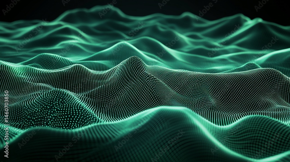 Obraz premium Abstract digital landscape of interconnected points