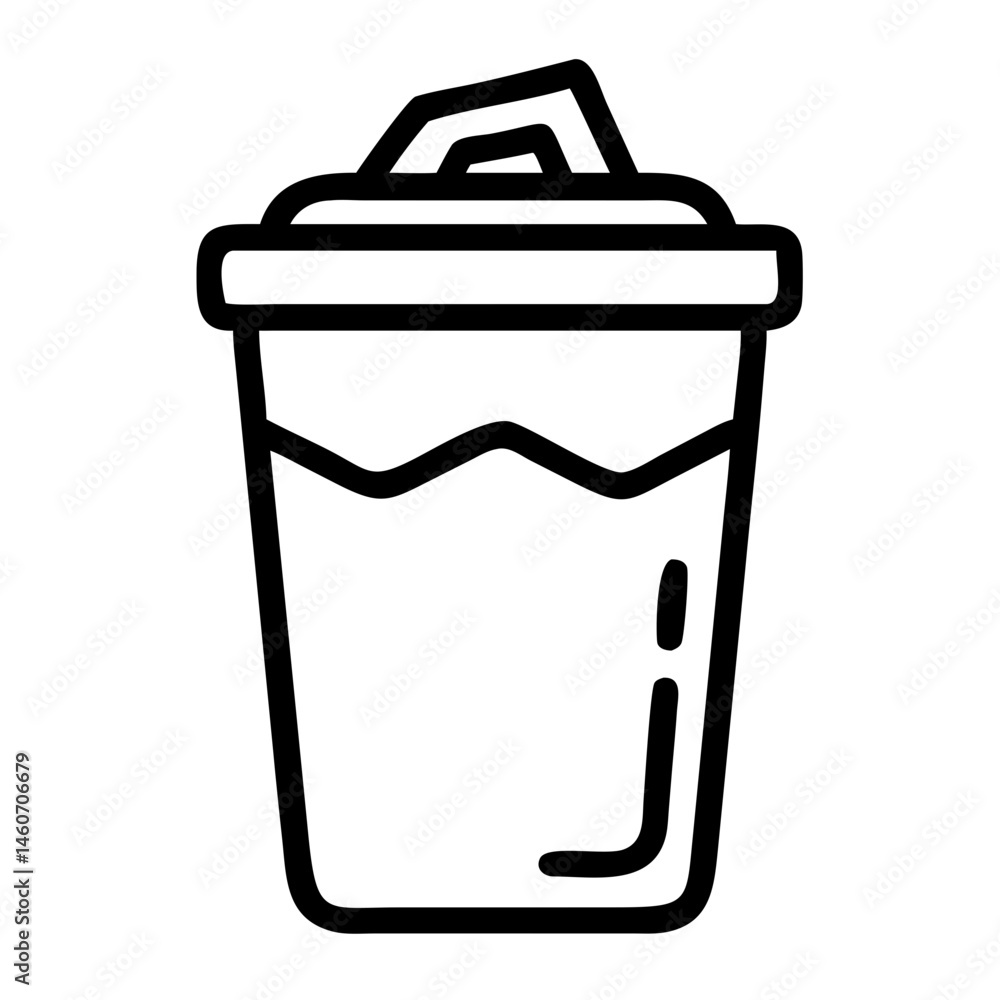 Trash Can Vector Illustration, Minimalist Waste Bin Icon Trash Can Vector Illustration, Minimalist Waste Bin Icon