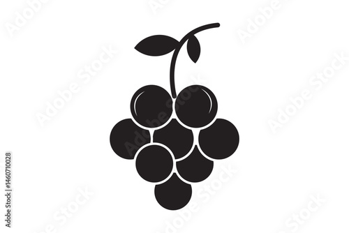 bunch of grapes black vector icon