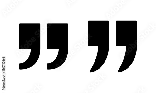 Quote icon logo design. Quotation mark sign and symbol