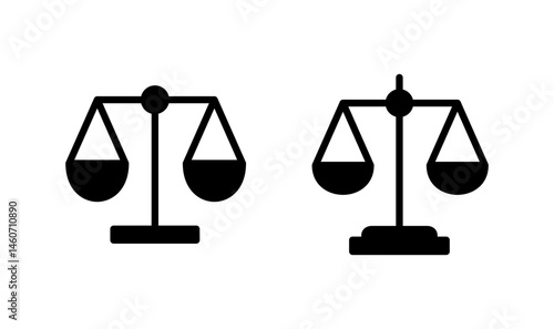 Scales icon logo design. Law scale icon. Justice sign and symbol