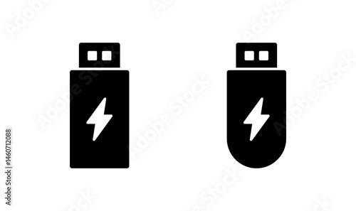 Usb icon logo design. Flash disk sign and symbol. flash drive sign. usb charging