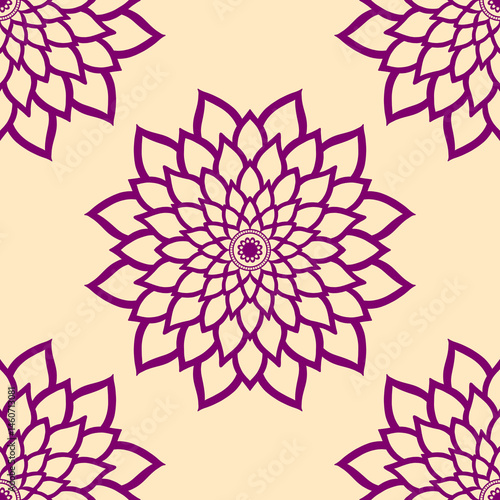 Flower mandala design, tile pattern 