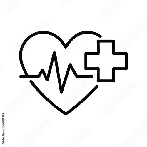 Heart Rate Monitor Icon Medical Healthcare Symbol