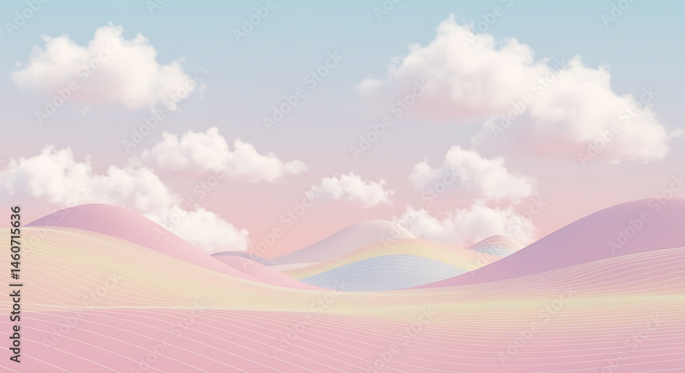 Fototapeta premium Pastel Dreamscape AI Generated