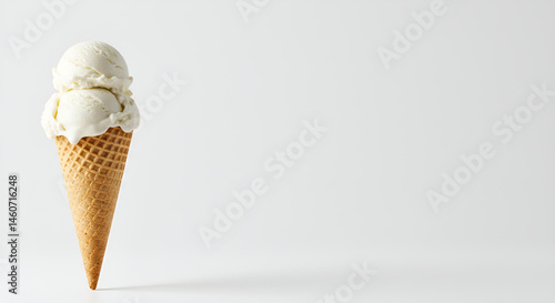 Ice cream cone isolated in white background with copy space