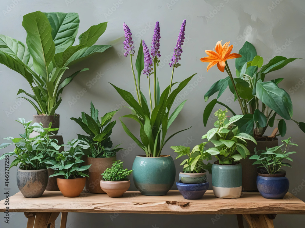 Fototapeta premium Living with plants encourages balance and a calming presence.