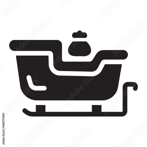santa sleigh Solid icon