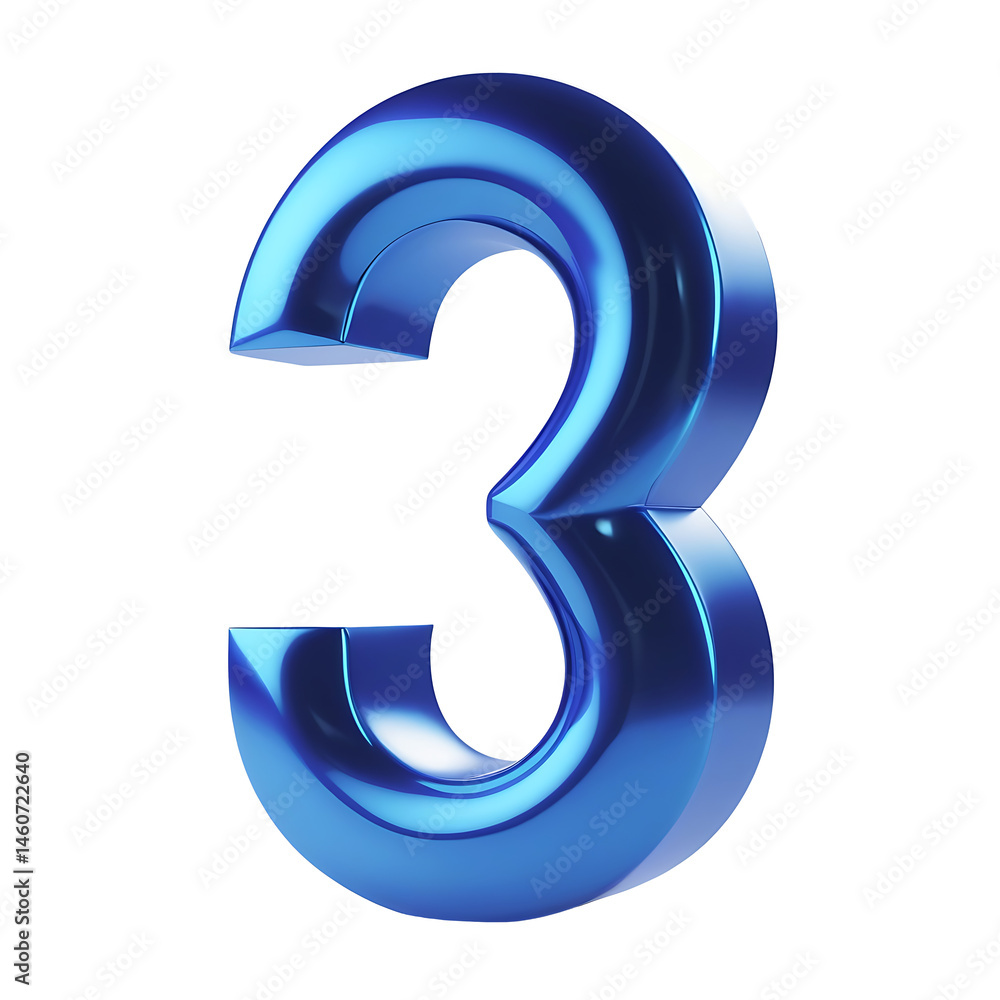 3d blue number 3d blue number