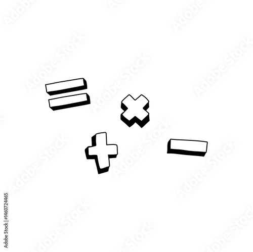 Doodle math school symbol