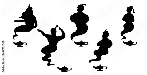 Ghost came from lamp,Witch, giant and ghost coming out from the lamps after rubbing , Flying ghosts