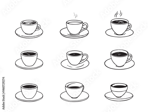 Wallpaper Mural Detailed Espresso Line Art for High-Quality Graphic Projects Torontodigital.ca