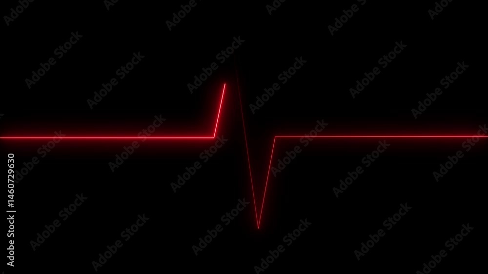 glowing neon line Heart beat animation.Heart beat pulse. Electrocardiogram show heart beat line.Black background neon light heartbeat display 4k video. glowing neon line Heart beat animation.Heart beat pulse. Electrocardiogram show heart beat line.Black background neon light heartbeat display 4k video.