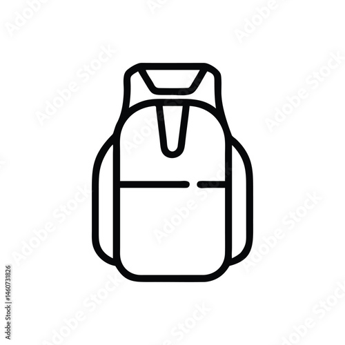 Modern Backpack Icon Line Art Design Illustration