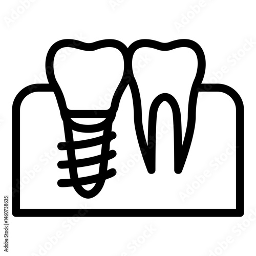 dental implant Line Icon