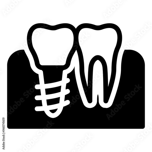 dental implant Solid icon
