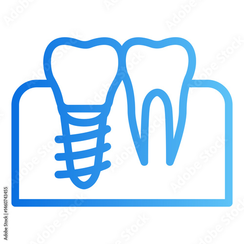 dental implant Gradient icon