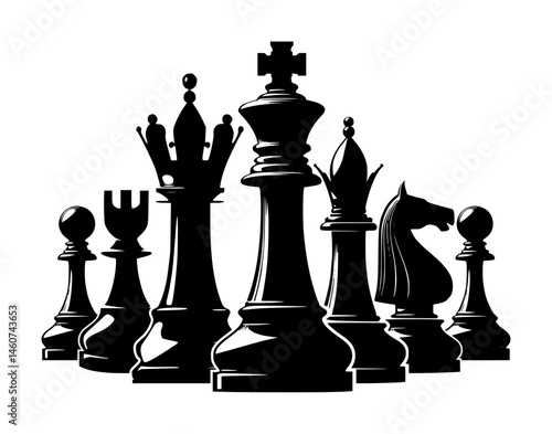 silhouette of chess pieces (artwork 1)