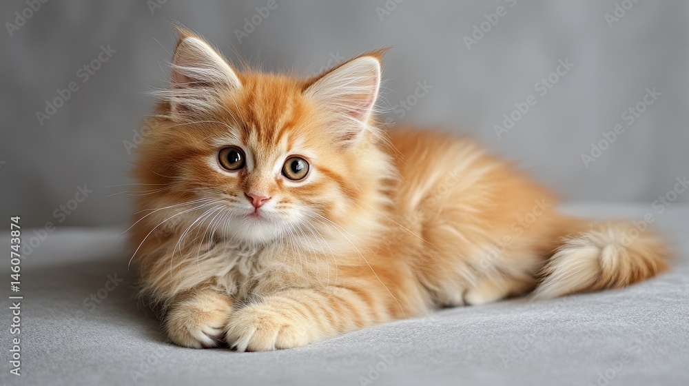 Ginger kitten lying down adorable pet portrait fluffy tabby cat cute animal domestic feline orange kitty friend Ginger kitten lying down adorable pet portrait fluffy tabby cat cute animal domestic feline orange kitty friend