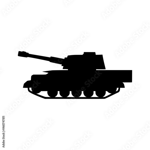 Tank Silhouette Vector Icon