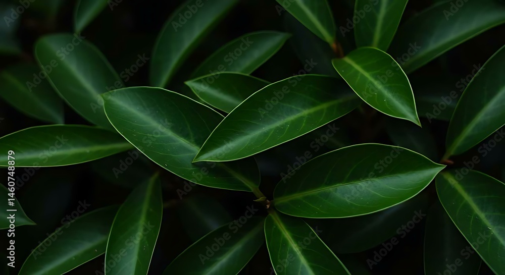 Obraz premium Horizontal green leaf texture – natural pattern and vibrant background.