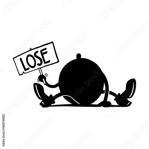 Lose - Minimalist Black & White Illustration