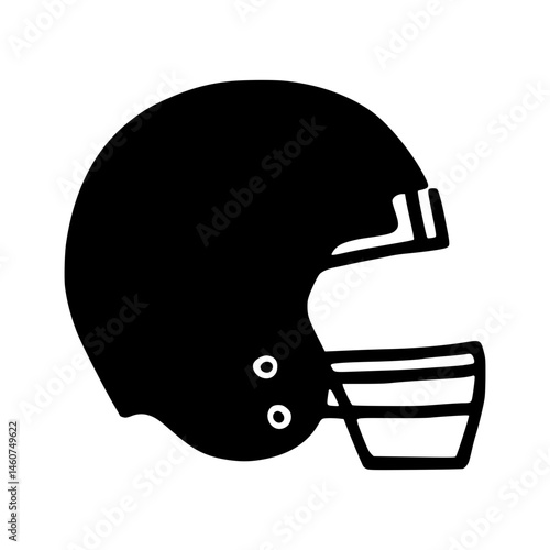 Black Football Helmet Icon