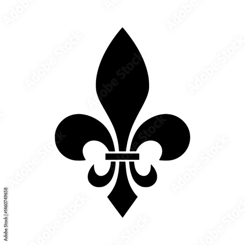 Black Fleur-de-Lis Emblem Vector Icon