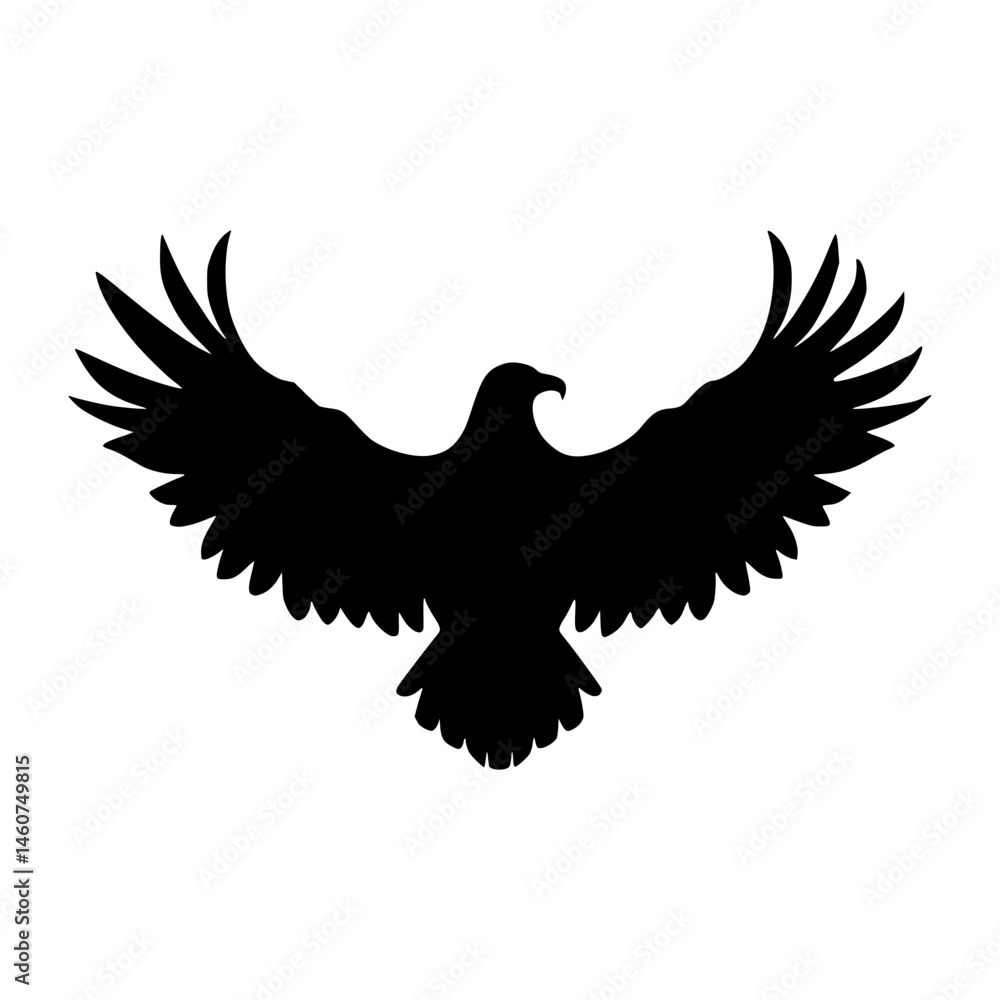 Fototapeta premium Black Eagle Silhouette Vector Graphic