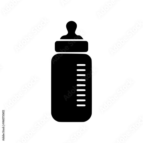 Baby Bottle Icon - Simple Black Silhouette