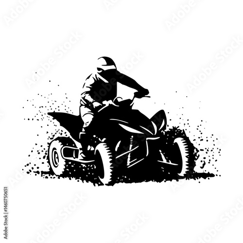 Silhouette ATV Rider Off-Road Adventure