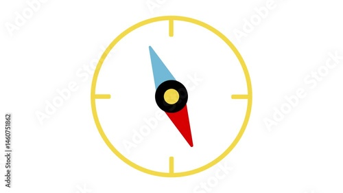 Compass Animation on white background
