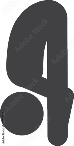 Leg Raise Pose Yoga Icon Vector Illustration