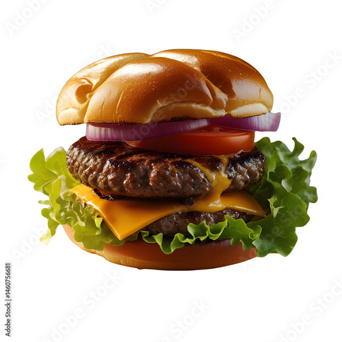 hamburger on white background