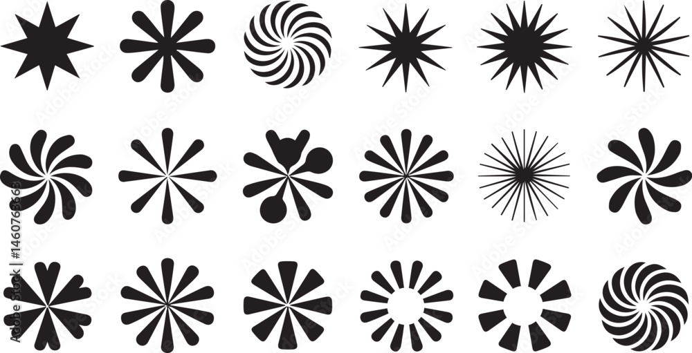 Geometric floral shapes isolated on white background vector graphic design elements Geometric floral shapes isolated on white background vector graphic design elements