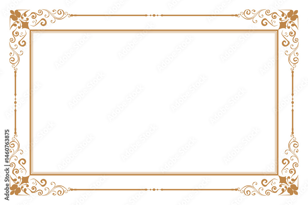 custom made wallpaper toronto digitalElements of ornate vintage frames. Border gold on white classic calligraphy swirls, floral motifs. Design print for greeting cards, wedding invitations, restaurant menu, royal certificates. Set 8
