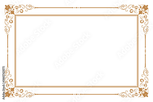 Wallpaper Mural Elements of ornate vintage frames. Border gold on white classic calligraphy swirls, floral motifs. Design print for greeting cards, wedding invitations, restaurant menu, royal certificates. Set 8
 Torontodigital.ca