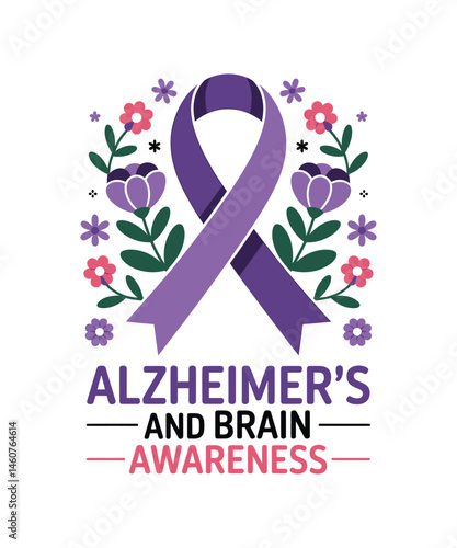 Alzheimer's Awareness T-Shirt Design, Vector Illustration. Alzheimer's Awareness T-shirt.
