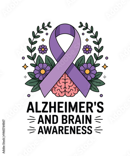 Alzheimer's Awareness T-Shirt Design, Vector Illustration. Alzheimer's Awareness T-shirt.