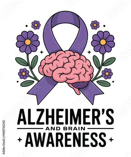 Alzheimer's Awareness T-Shirt Design, Vector Illustration. Alzheimer's Awareness T-shirt.