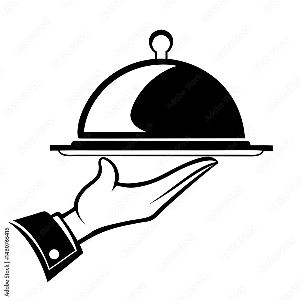 Fototapeta premium restaurant cloche icon on white background