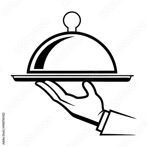 waiter holding tray