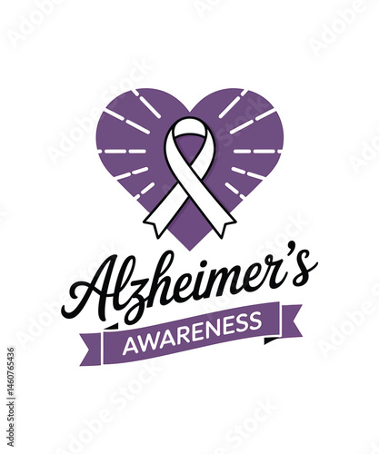 Alzheimer's Awareness T-Shirt Design, Vector Illustration. Alzheimer's Awareness T-shirt.