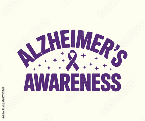 Alzheimer's Awareness T-Shirt Design, Vector Illustration. Alzheimer's Awareness T-shirt.