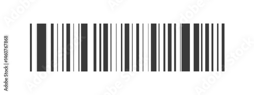 Barcode icon. Simple fake bar code. Barcode product distribution icon. Universal code for scanning product or item. Vector illustration isolated on transparent background.